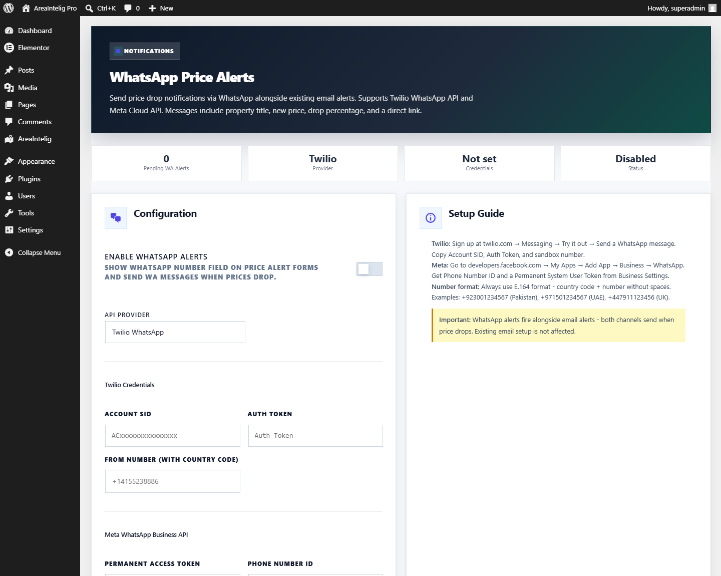 IntelliHub → WhatsApp Alerts