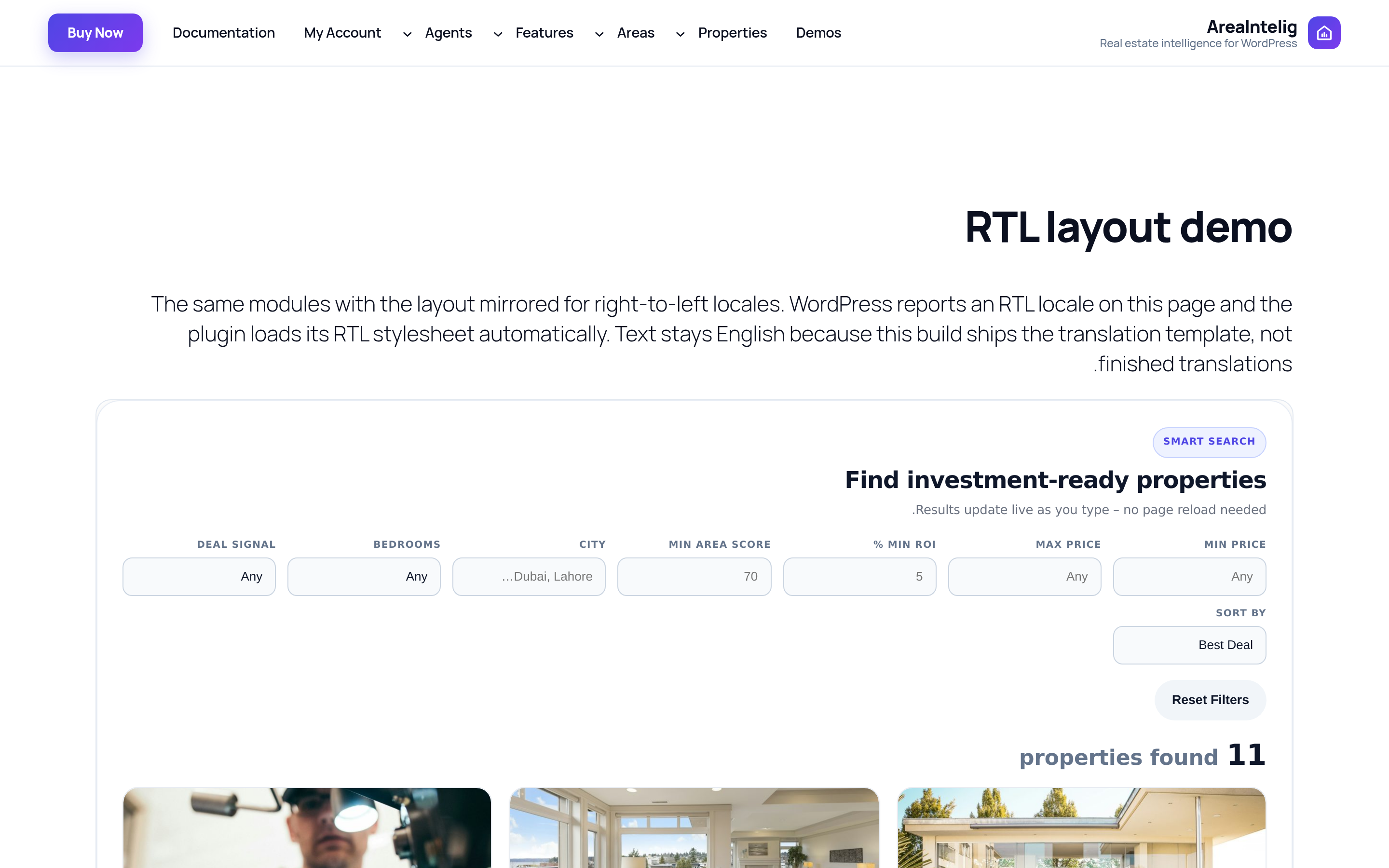 RTL layout demo