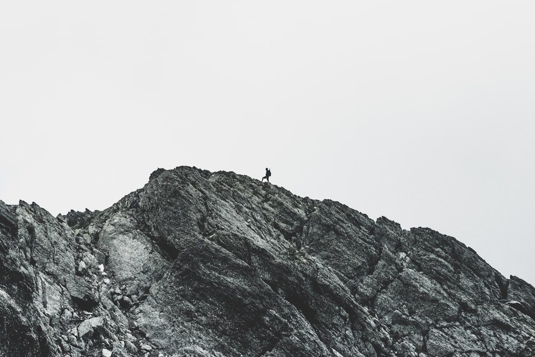 Climber training on a challenging wall