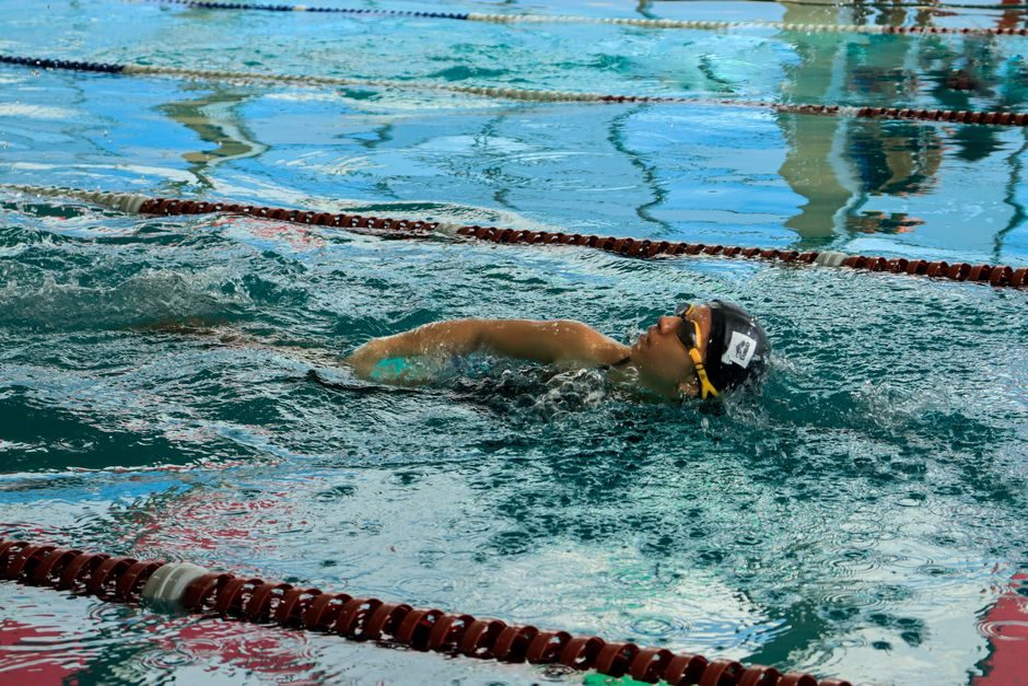 Freestyle swimmer demonstrating efficient body position