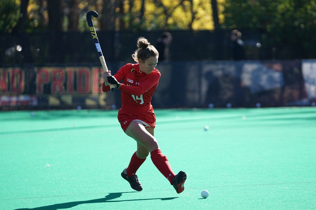Hockey players training at speed
