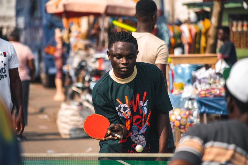 Focused table tennis private coaching session