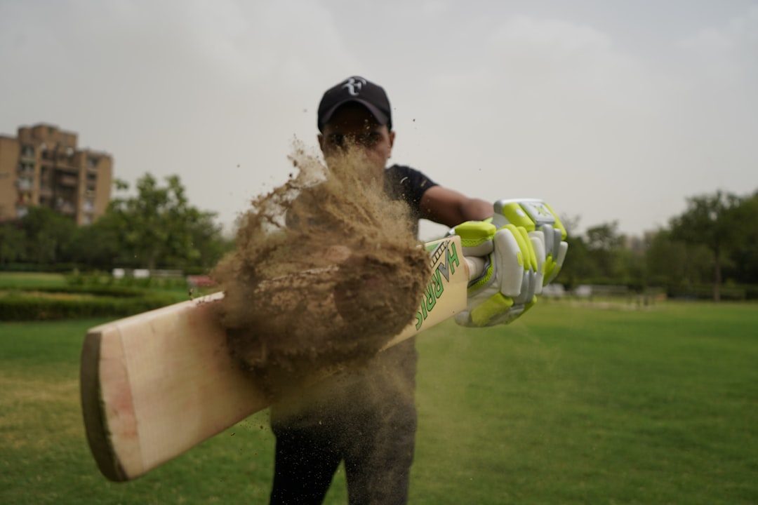 Cricket player training at the club