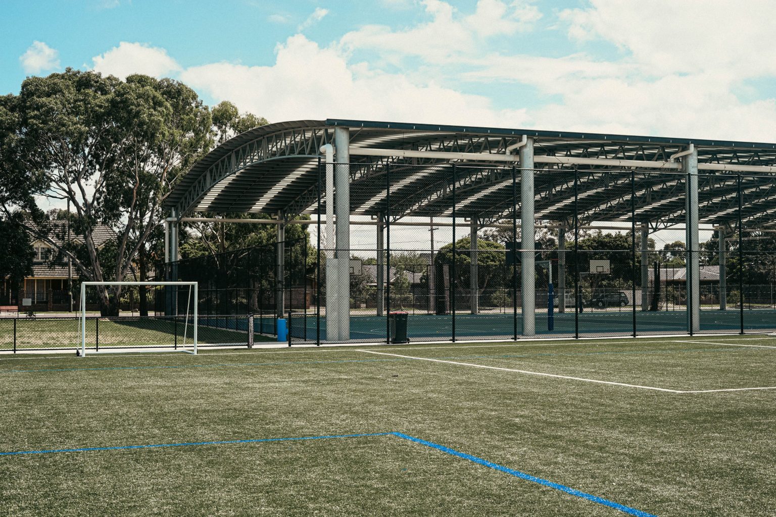 Outdoor agility and conditioning session on a sports court