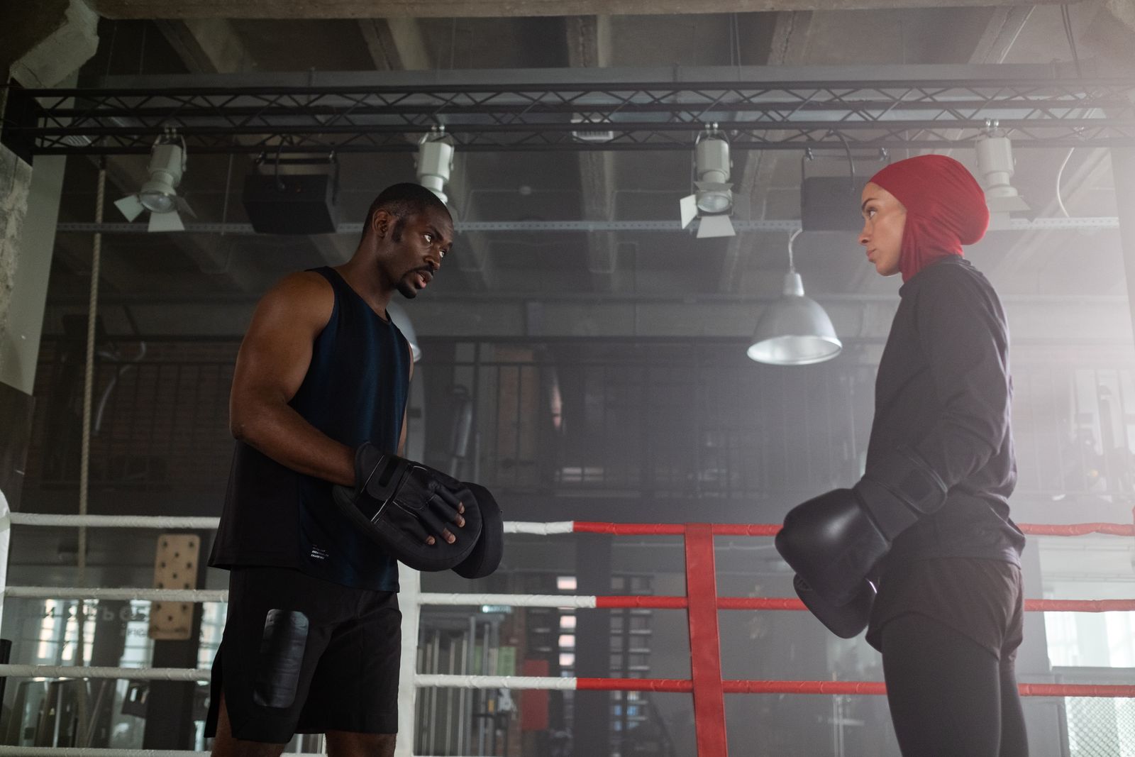 Female athlete completing a coached boxing session