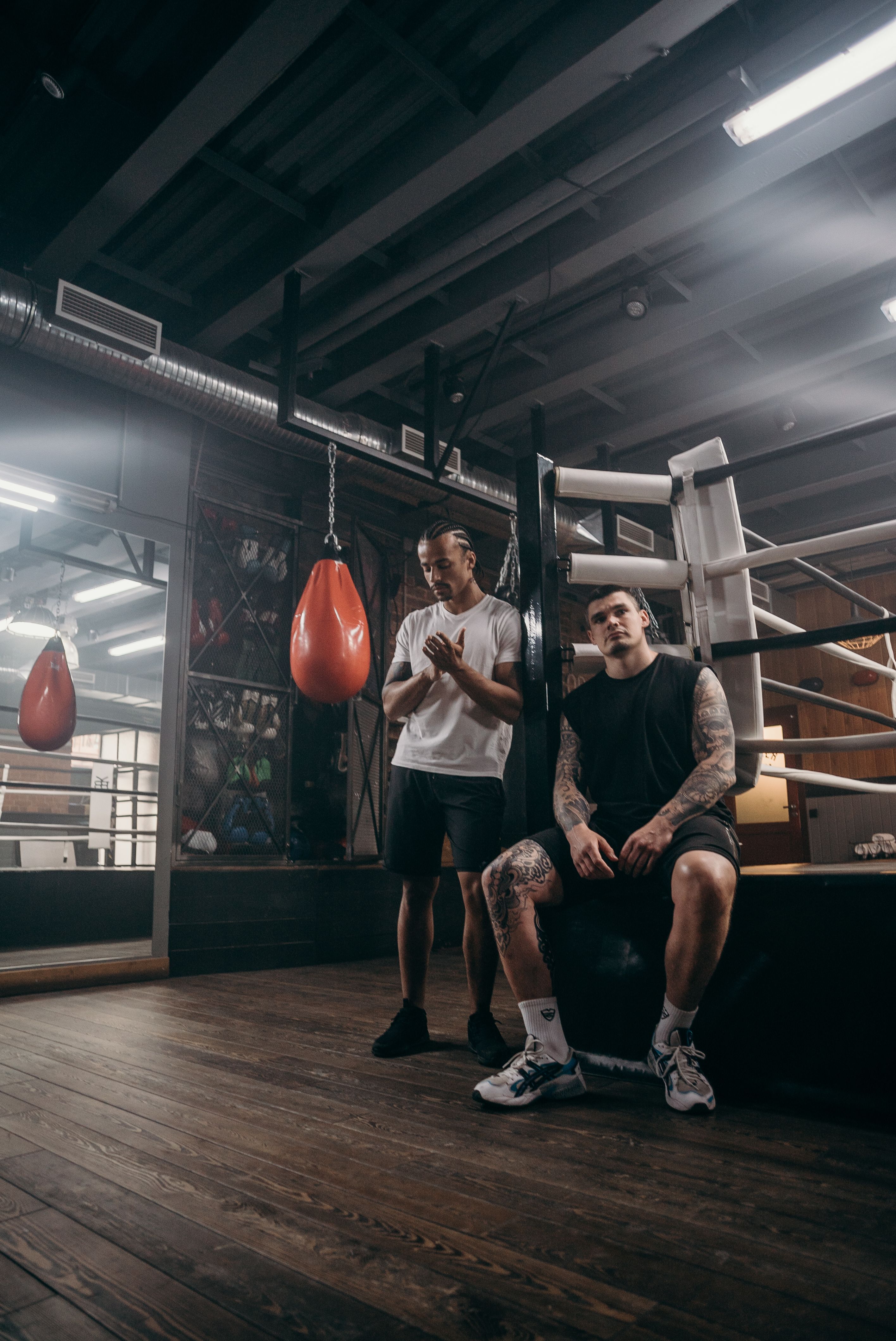 Boxing athlete training inside a boxing gym