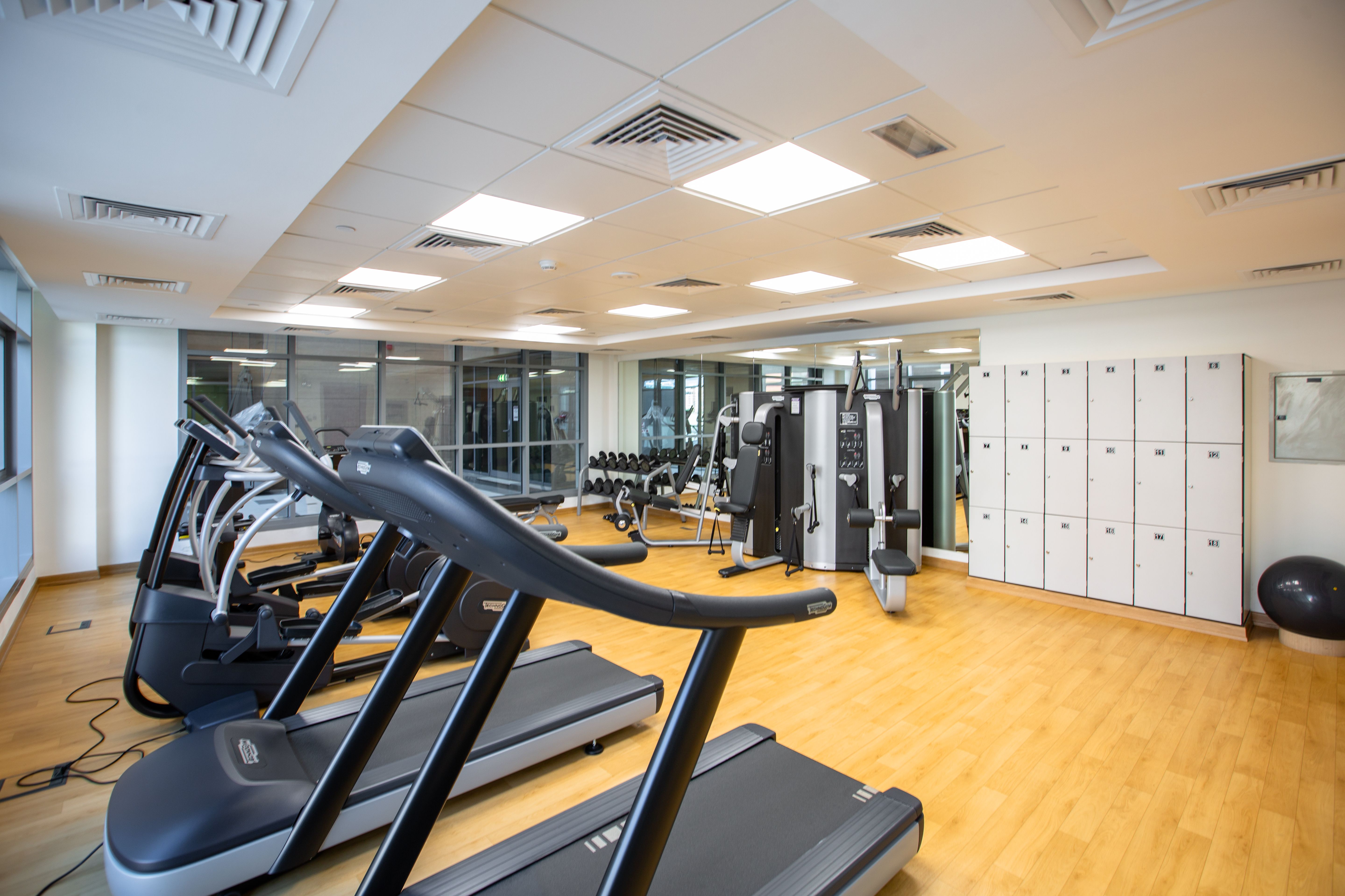 Strength training inside a modern gym