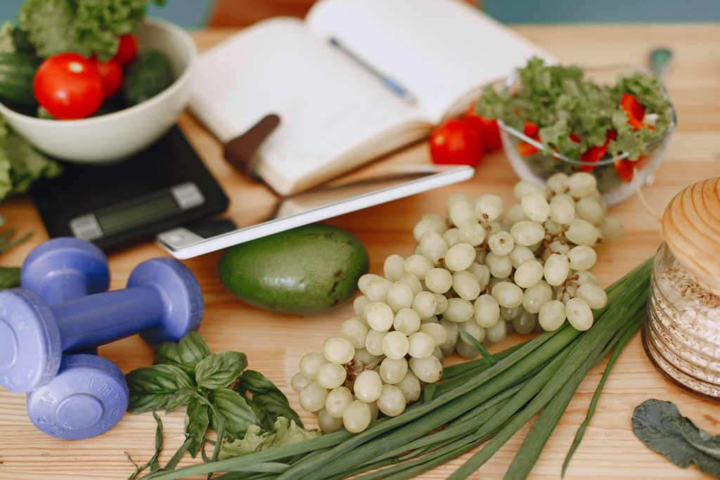 Nutritionist and client reviewing a healthy eating plan