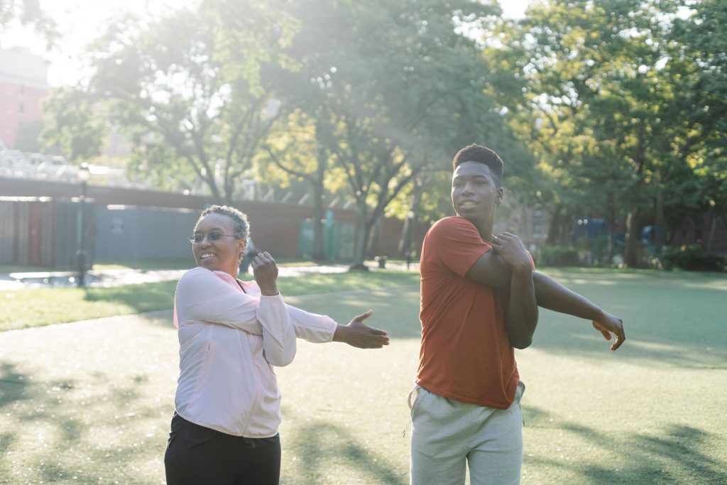 Outdoor Stretching Mobility Group Park