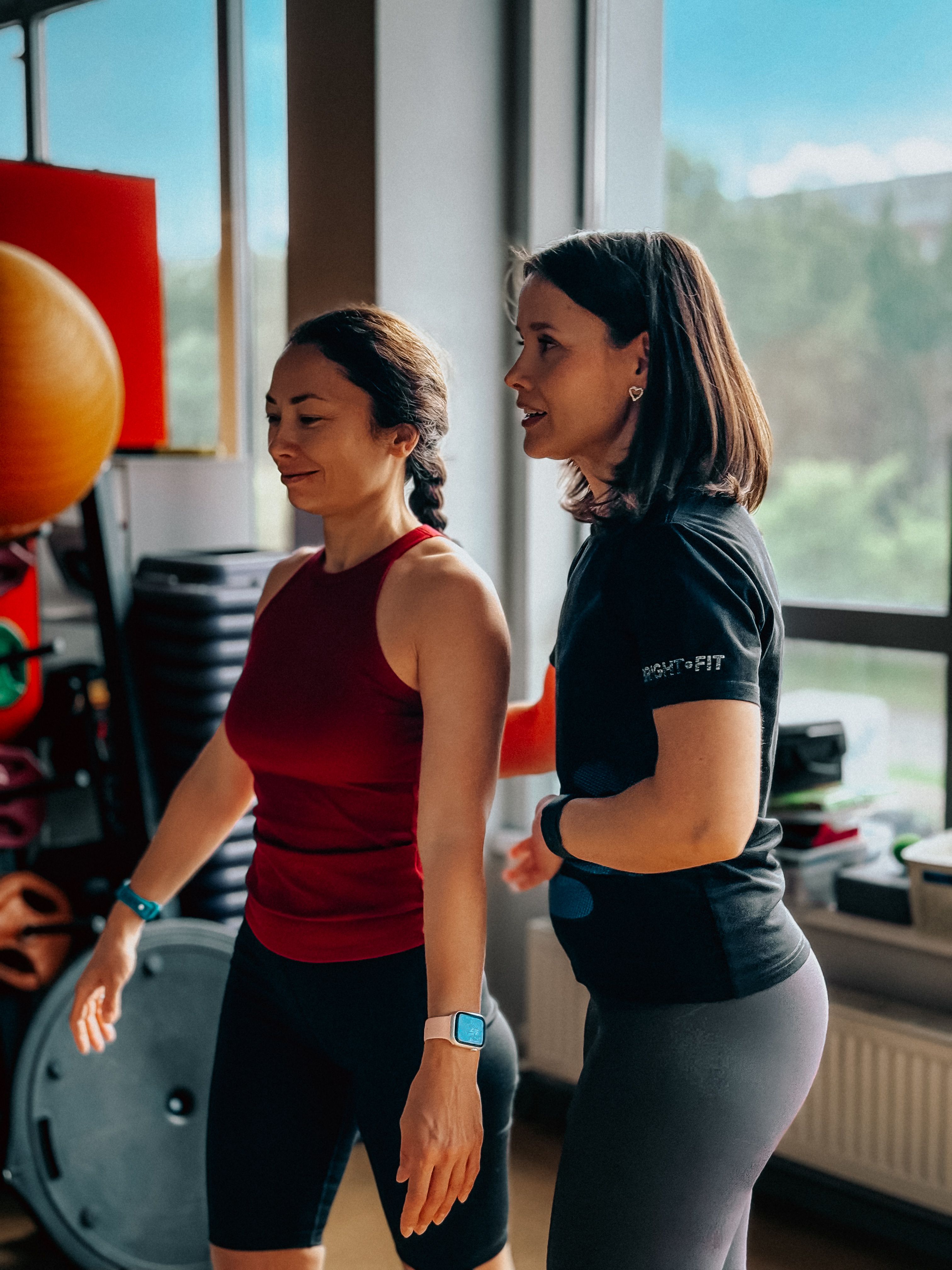 Confident woman training with a kettlebell