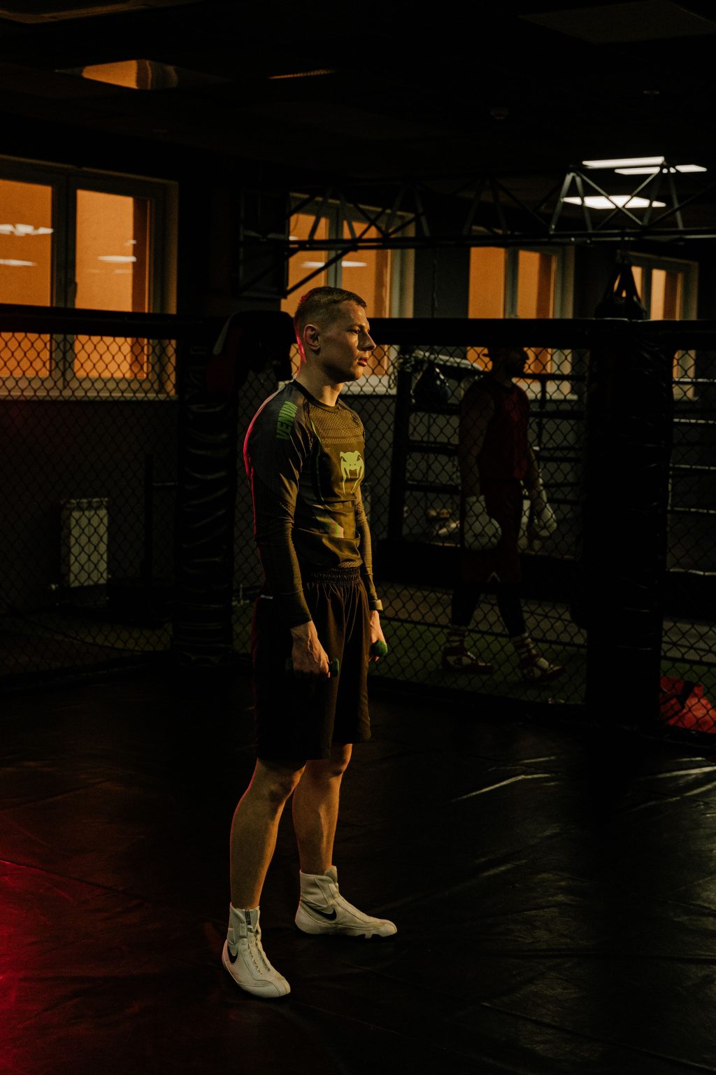 Boxing athlete training inside a boxing gym