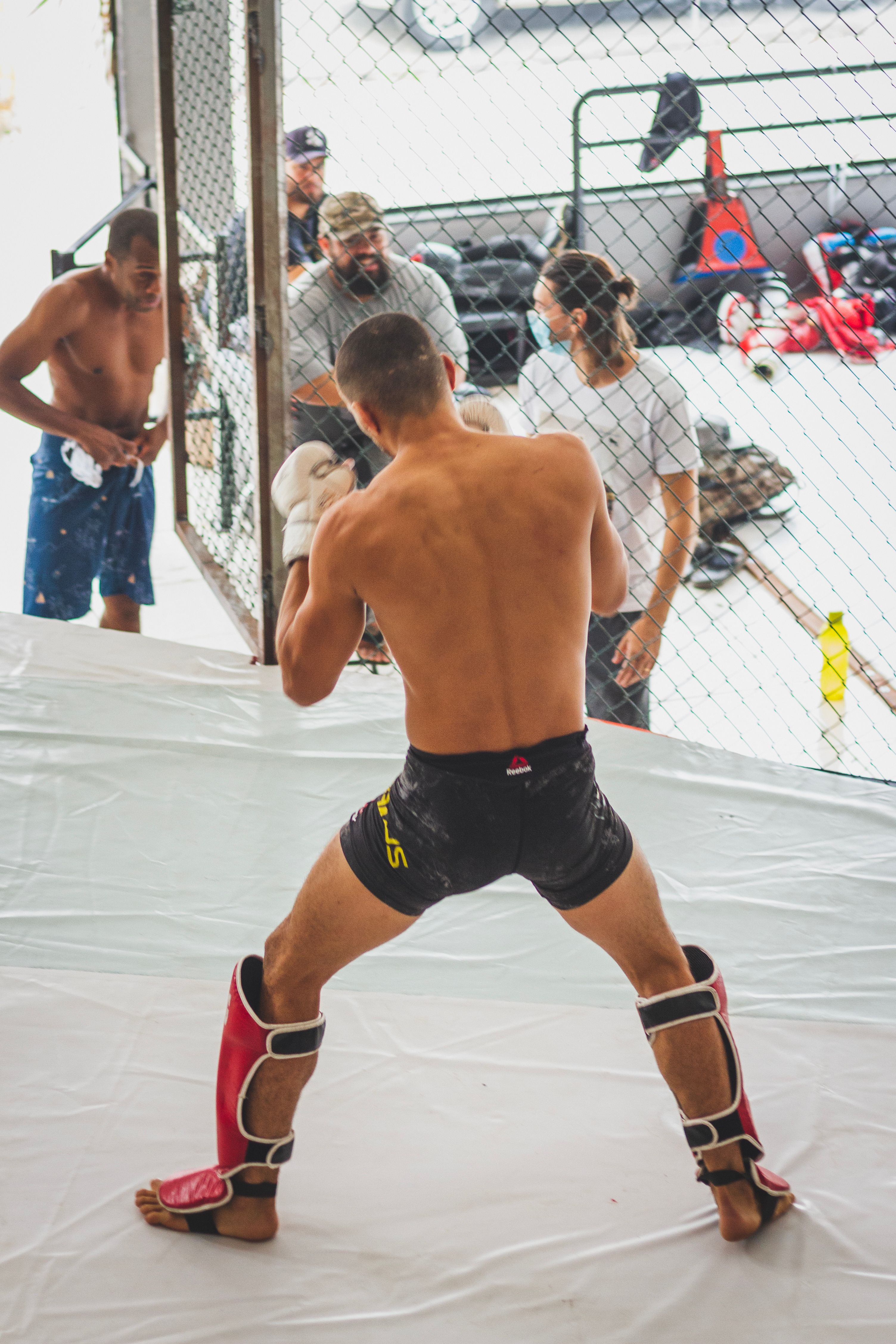 Female boxer training in a boxing gym