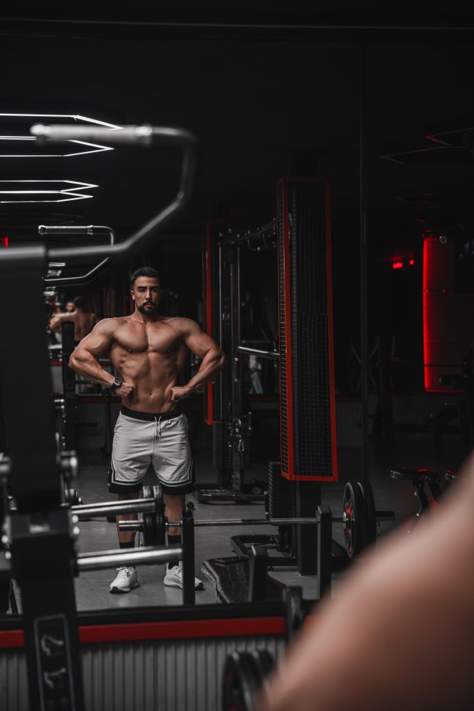 Athlete strength training in the Hercules modern gym demo
