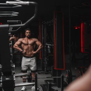 Athlete strength training in the Hercules modern gym demo