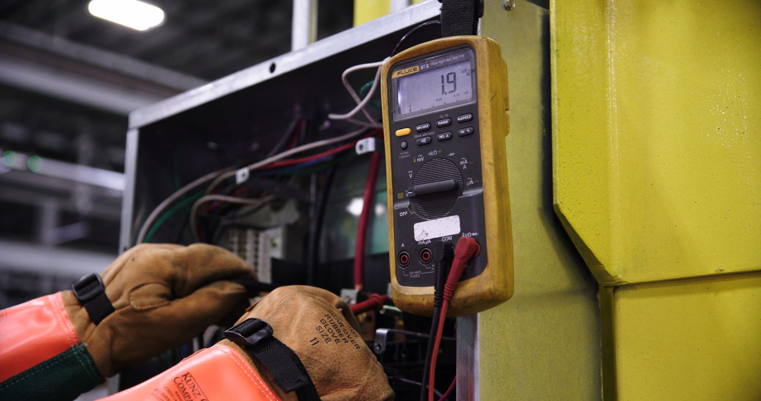Professional electrician installation work