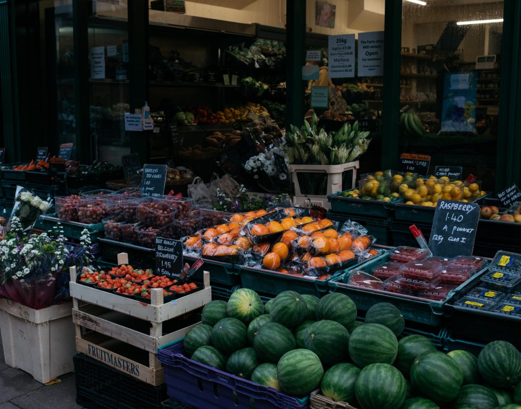 Grocery shelves