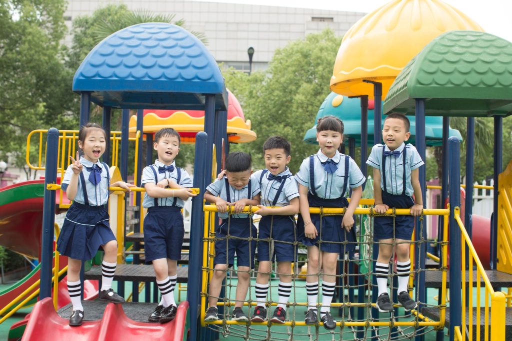Children enjoying playground activities