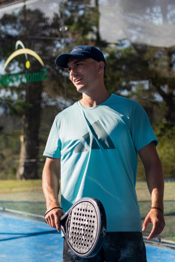 Padel player on court