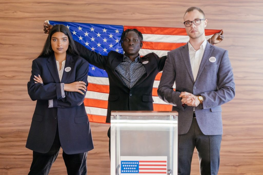 Nexolume Political Party & Civic Campaign diverse political candidates at podium