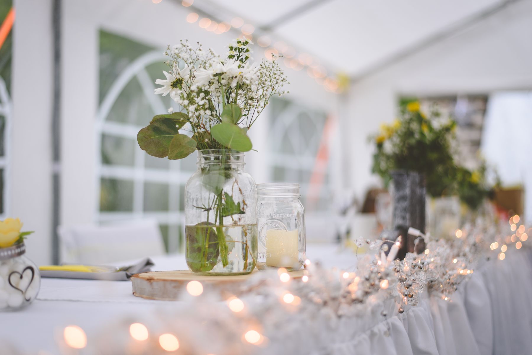 A courtyard reception