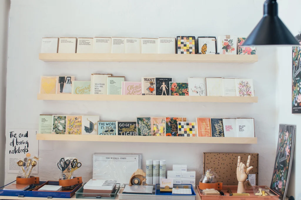 Books & Stationery Curated Products Collection Shopping Display Premium Store Lifestyle