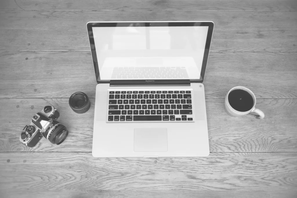 Laptop and technology workspace