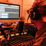 Music Studio Audio Waveform Headphones Digital Download
