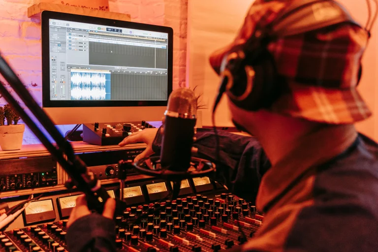 Music Studio Audio Waveform Headphones Digital Download