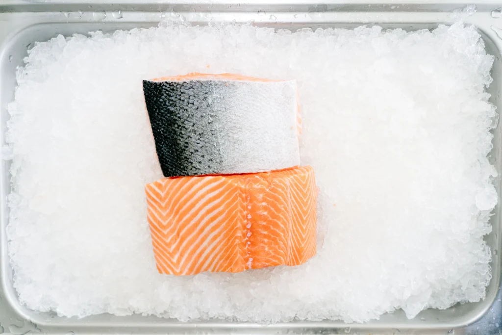 Seafood Market Fresh Salmon Fillet Ice