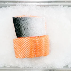 Seafood Market Fresh Salmon Fillet Ice
