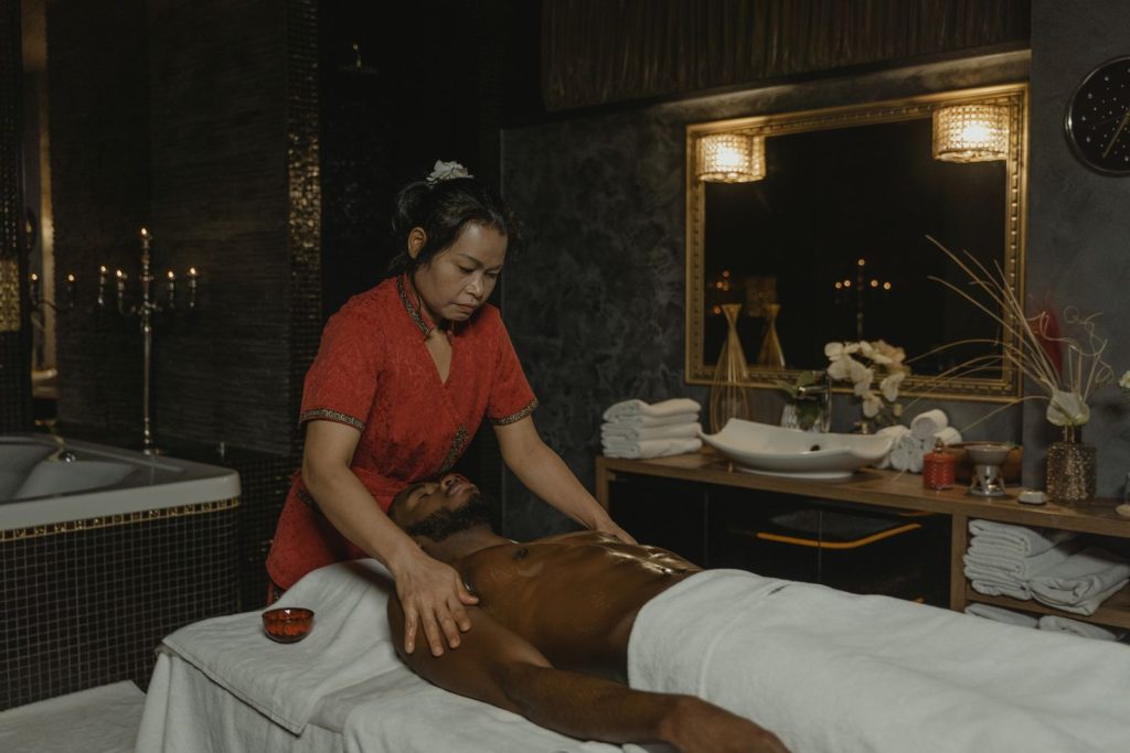 Serene spa treatment with a skilled masseuse providing relaxation and relief.