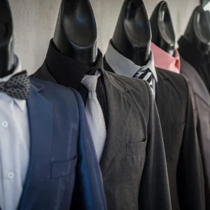 Mannequins wearing suits