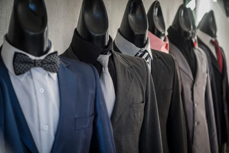Mannequins wearing suits