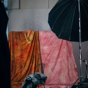 Curtains in photo studio