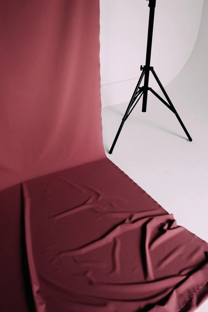 Purple cloth inside a studio