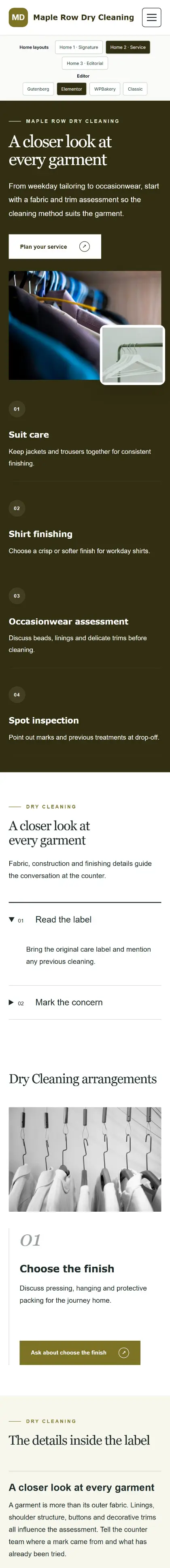 Dry cleaning home on a phone