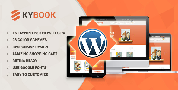 KyBook responsive eCommerce WordPress theme preview
