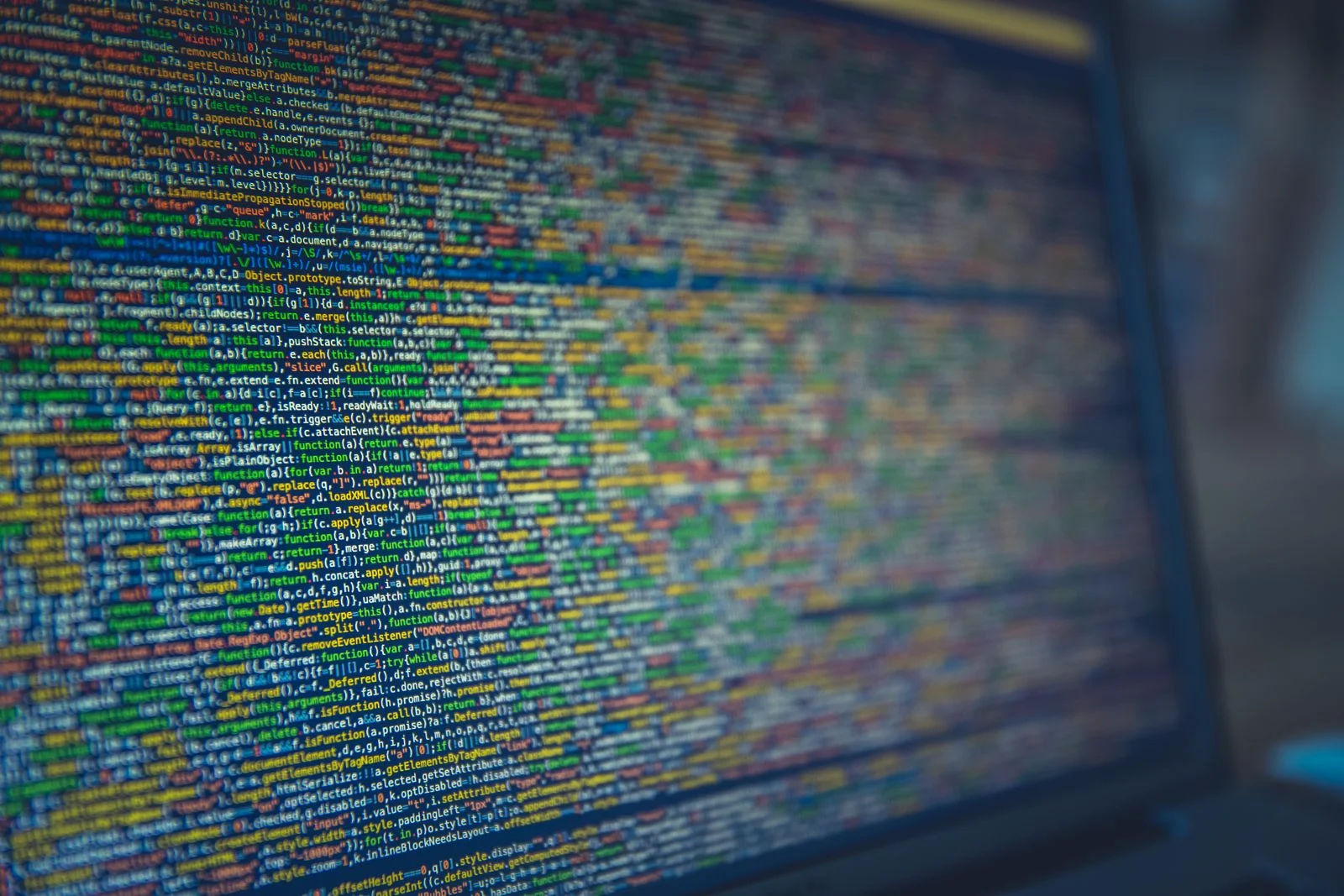 Colorful software source code representing WordPress plugin development