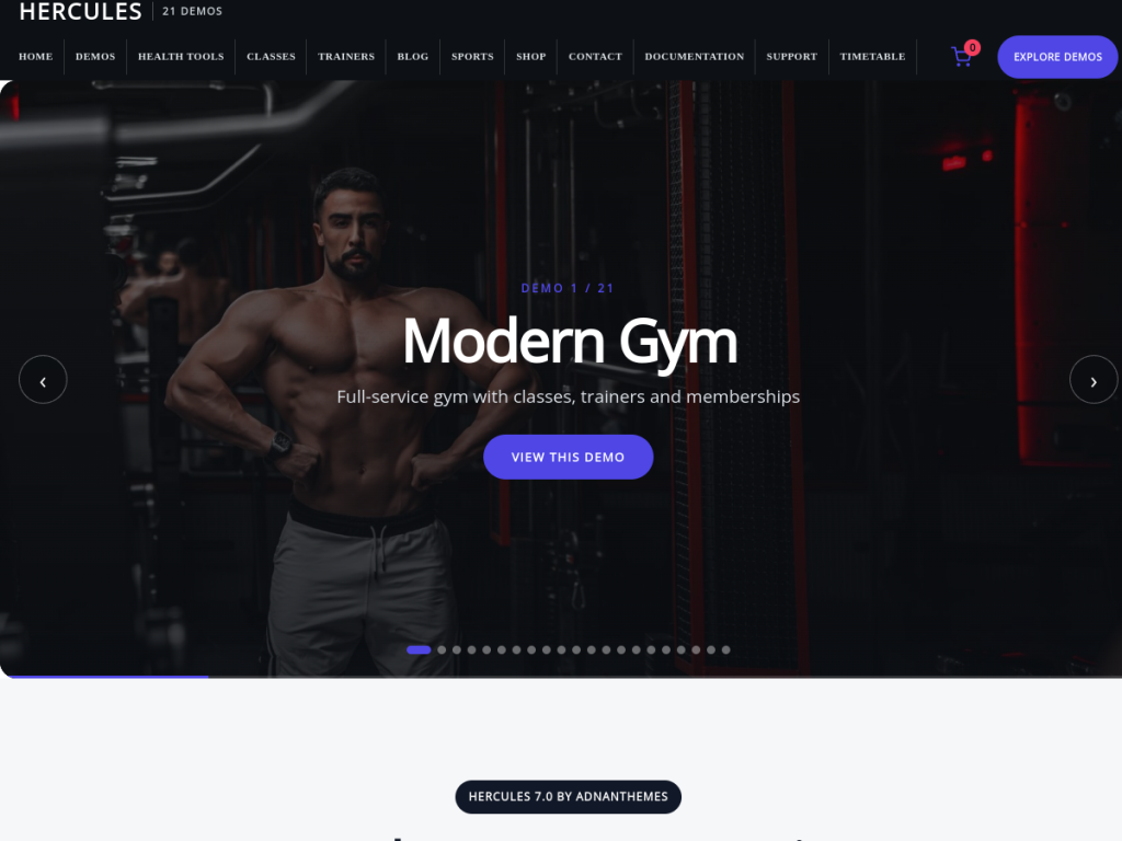 Hercules Gym & Fitness WordPress Theme